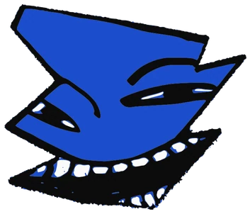 Dr. A T, Tata #0593: a blue Star Tata, hand-drawn by Marcelo and Noel Morera (Tata 1000 Faces)