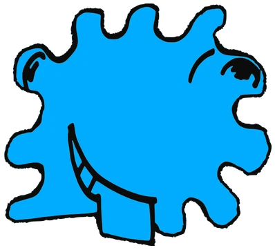 Mithikal, Tata #0594: a blue Amoeba Tata, hand-drawn by Marcelo and Noel Morera (Tata 1000 Faces)