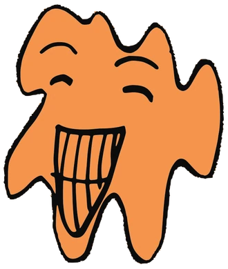 Huei iaoH, Tata #0615: a orange Amoeba Tata, hand-drawn by Marcelo and Noel Morera (Tata 1000 Faces)