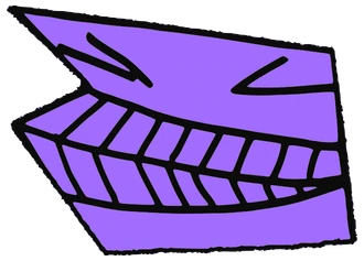 Vizual Wow, Tata #0617: a purple Tareco Tata, hand-drawn by Marcelo and Noel Morera (Tata 1000 Faces)