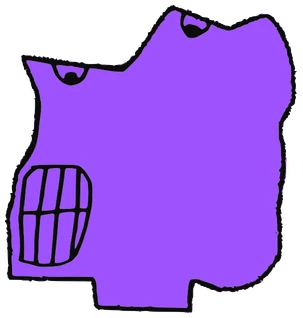 Opup, Tata #0619: a purple Latinx Tata, hand-drawn by Marcelo and Noel Morera (Tata 1000 Faces)