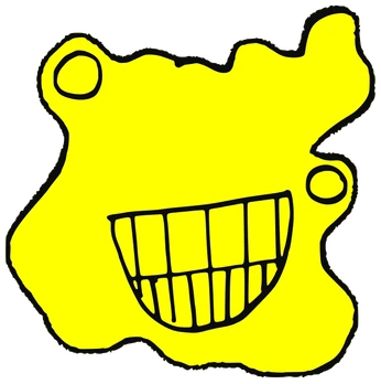 Alpha Omega, Tata #0627: a yellow Amoeba Tata, hand-drawn by Marcelo and Noel Morera (Tata 1000 Faces)
