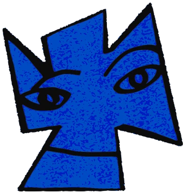 Hamanoid, Tata #0629: a blue Tareco Tata, hand-drawn by Marcelo and Noel Morera (Tata 1000 Faces)