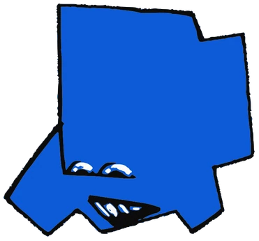 Ream O, Tata #0631: a blue Tareco Tata, hand-drawn by Marcelo and Noel Morera (Tata 1000 Faces)