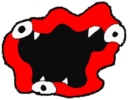 Crustazan, Tata #0634: a red Amoeba Tata, hand-drawn by Marcelo and Noel Morera (Tata 1000 Faces)
