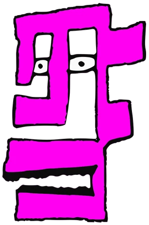 Carbon, Tata #0639: a pink Tareco Tata, hand-drawn by Marcelo and Noel Morera (Tata 1000 Faces)