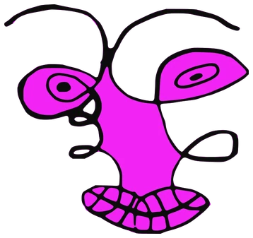 Xosa Nova, Tata #0642: a aqua Amoeba Tata, hand-drawn by Marcelo and Noel Morera (Tata 1000 Faces)