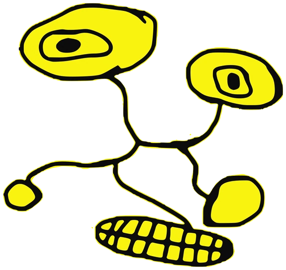 Lukie, Tata #0645: a blue Amoeba Tata, hand-drawn by Marcelo and Noel Morera (Tata 1000 Faces)