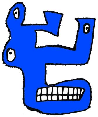 Shetoo, Tata #0652: a blue Latinx Tata, hand-drawn by Marcelo and Noel Morera (Tata 1000 Faces)