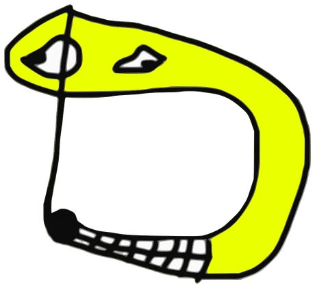 YeJte, Tata #0656: a yellow Amoeba Tata, hand-drawn by Marcelo and Noel Morera (Tata 1000 Faces)