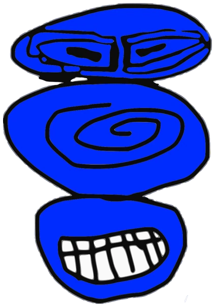 The Fun, Tata #0657: a blue Amoeba Tata, hand-drawn by Marcelo and Noel Morera (Tata 1000 Faces)
