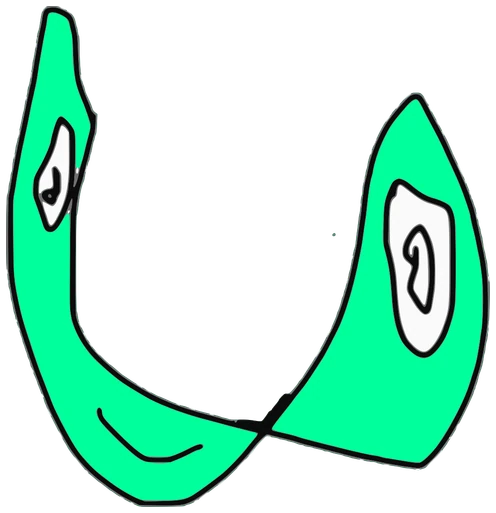 Fiazco, Tata #0661: a soft green Amoeba Tata, hand-drawn by Marcelo and Noel Morera (Tata 1000 Faces)
