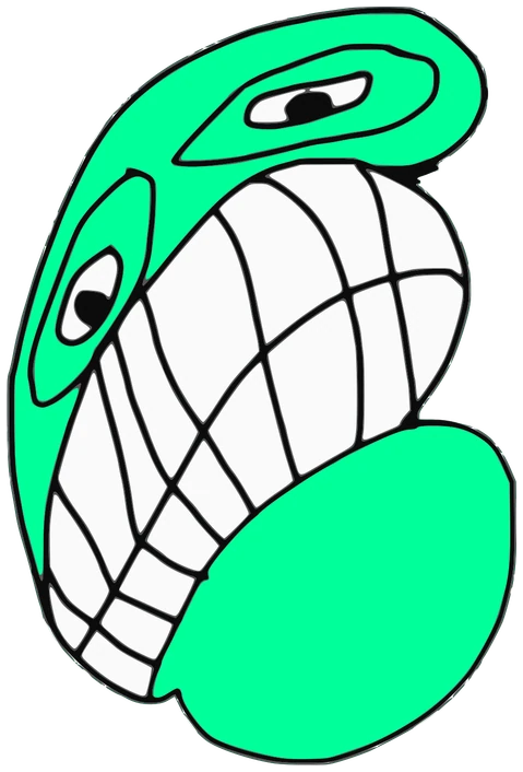 Brook, Tata #0662: a soft green Amoeba Tata, hand-drawn by Marcelo and Noel Morera (Tata 1000 Faces)