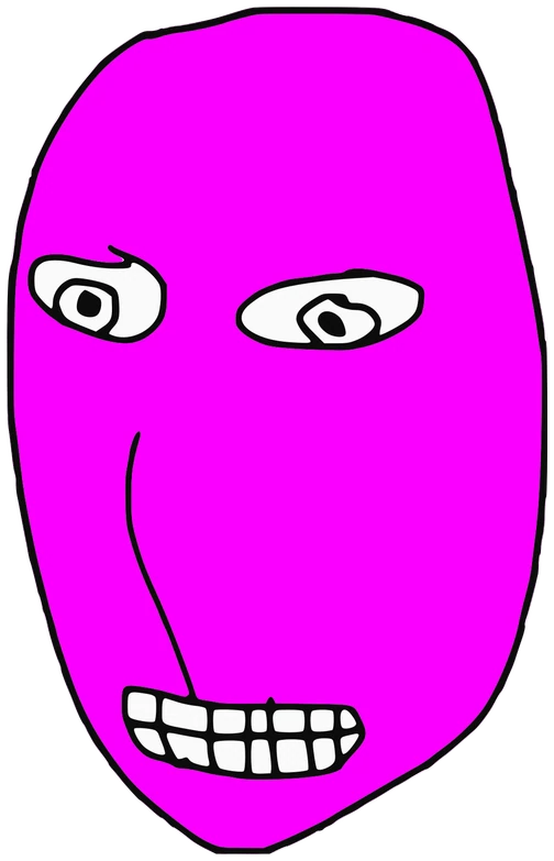 That Guy, Tata #0663: a pink Amoeba Tata, hand-drawn by Marcelo and Noel Morera (Tata 1000 Faces)