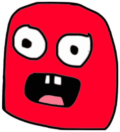 Timmyyyy, Tata #0666: a red Amoeba Tata, hand-drawn by Marcelo and Noel Morera (Tata 1000 Faces)