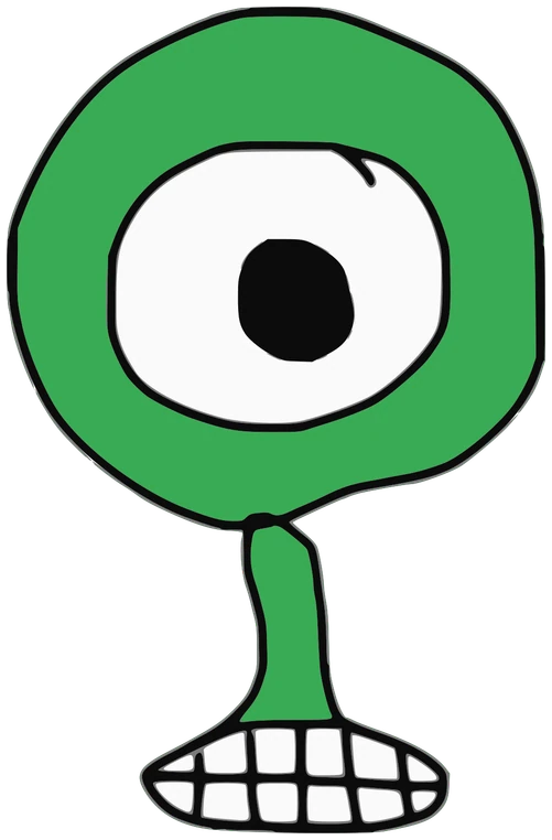 Zowski, Tata #0667: a dark green Amoeba Tata, hand-drawn by Marcelo and Noel Morera (Tata 1000 Faces)