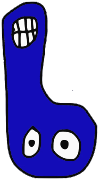 ZC, Tata #0674: a blue Amoeba Tata, hand-drawn by Marcelo and Noel Morera (Tata 1000 Faces)