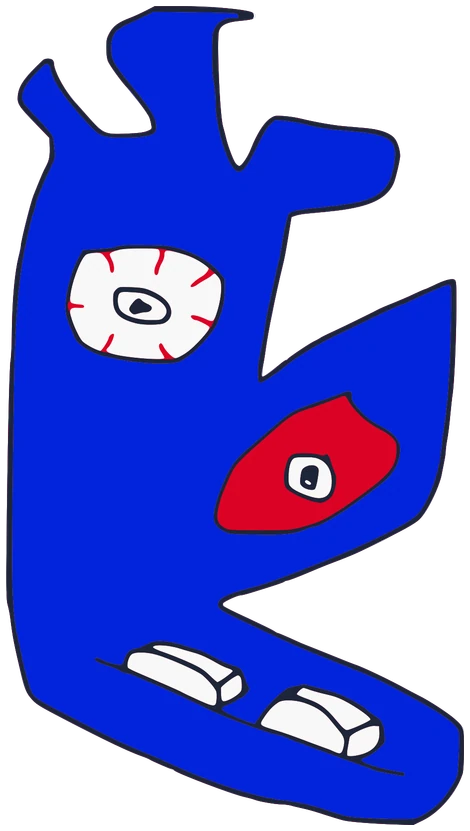 Spekoms, Tata #0684: a blue Latinx Tata, hand-drawn by Marcelo and Noel Morera (Tata 1000 Faces)