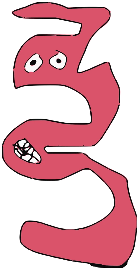 Zibath Fun, Tata #0685: a soft red Darwinism Tata, hand-drawn by Marcelo and Noel Morera (Tata 1000 Faces)