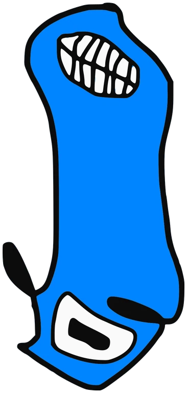 Ziti, Tata #0690: a blue Amoeba Tata, hand-drawn by Marcelo and Noel Morera (Tata 1000 Faces)