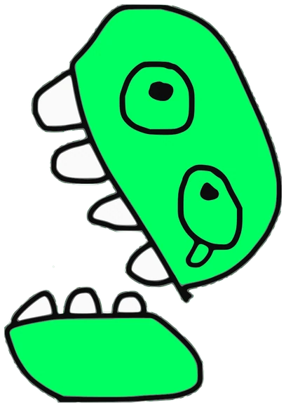 Zuuted, Tata #0691: a green Amoeba Tata, hand-drawn by Marcelo and Noel Morera (Tata 1000 Faces)