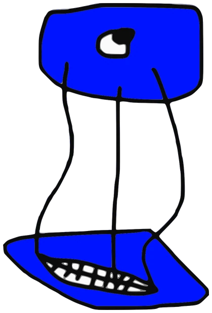 Scamboozle, Tata #0698: a blue Darwinism Tata, hand-drawn by Marcelo and Noel Morera (Tata 1000 Faces)