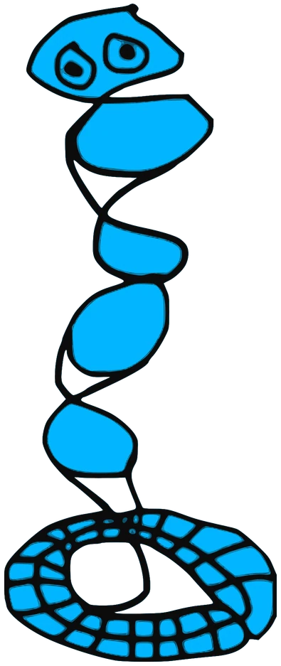 Durdan T, Tata #0716: a blue Darwinism Tata, hand-drawn by Marcelo and Noel Morera (Tata 1000 Faces)
