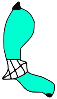 UnobY, Tata #0721: a cyan Amoeba Tata, hand-drawn by Marcelo and Noel Morera (Tata 1000 Faces)