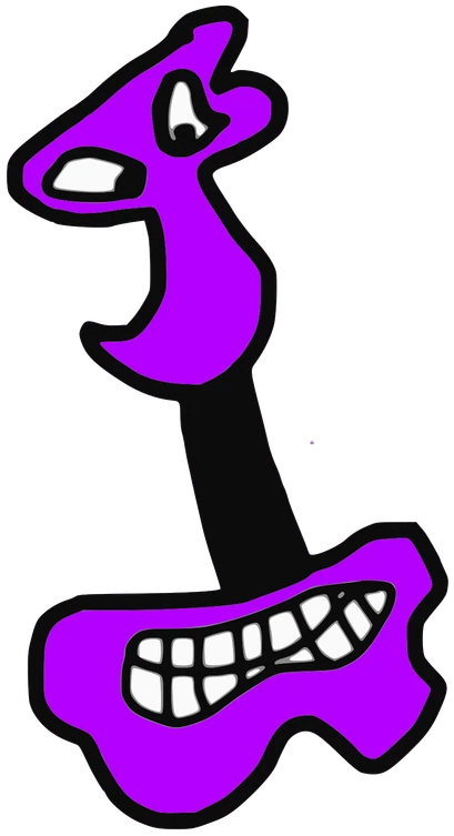 Javvy, Tata #0731: a purple Darwinism Tata, hand-drawn by Marcelo and Noel Morera (Tata 1000 Faces)
