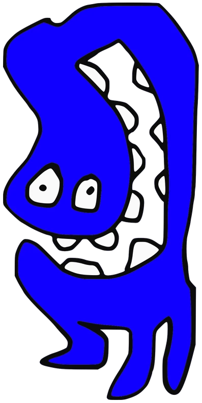 That Dog, Tata #0732: a blue Amoeba Tata, hand-drawn by Marcelo and Noel Morera (Tata 1000 Faces)