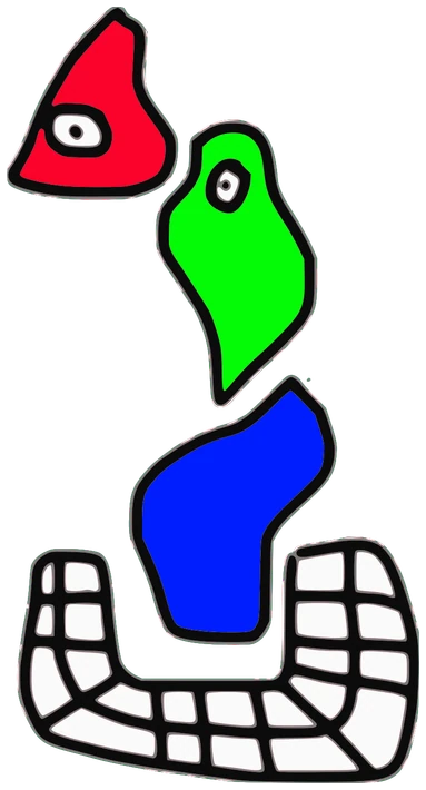 Wailer, Tata #0747: a multicolor Clown Tata, hand-drawn by Marcelo and Noel Morera (Tata 1000 Faces)