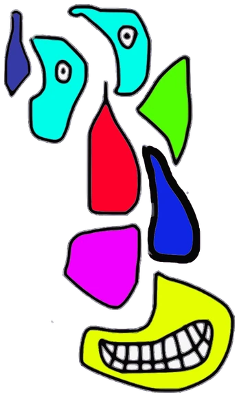 Hilo Invisible, Tata #0748: a multicolor Darwinism Tata, hand-drawn by Marcelo and Noel Morera (Tata 1000 Faces)
