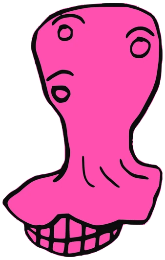 Seven Ate Night, Tata #0751: a pink Amoeba Tata, hand-drawn by Marcelo and Noel Morera (Tata 1000 Faces)
