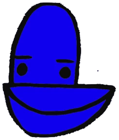 Ten Piece, Tata #0755: a blue Amoeba Tata, hand-drawn by Marcelo and Noel Morera (Tata 1000 Faces)