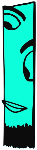 Kraneo, Tata #0756: a cyan Tareco Tata, hand-drawn by Marcelo and Noel Morera (Tata 1000 Faces)