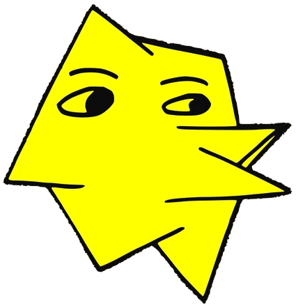 Not Acrime, Tata #0766: a yellow Star Tata, hand-drawn by Marcelo and Noel Morera (Tata 1000 Faces)