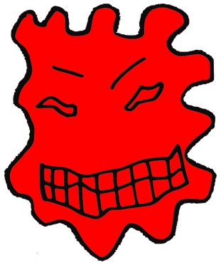 Lumiere, Tata #0771: a red Amoeba Tata, hand-drawn by Marcelo and Noel Morera (Tata 1000 Faces)