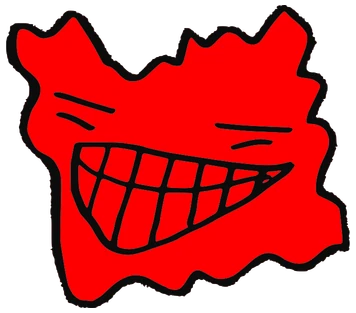 ThT AdV, Tata #0773: a red Amoeba Tata, hand-drawn by Marcelo and Noel Morera (Tata 1000 Faces)