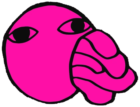 Brkrlk, Tata #0776: a pink Amoeba Tata, hand-drawn by Marcelo and Noel Morera (Tata 1000 Faces)