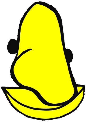 ADD, Tata #0778: a yellow Amoeba Tata, hand-drawn by Marcelo and Noel Morera (Tata 1000 Faces)