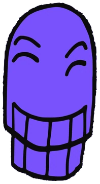 I can, Tata #0782: a purple Amoeba Tata, hand-drawn by Marcelo and Noel Morera (Tata 1000 Faces)