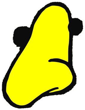 Trener, Tata #0784: a yellow Amoeba Tata, hand-drawn by Marcelo and Noel Morera (Tata 1000 Faces)