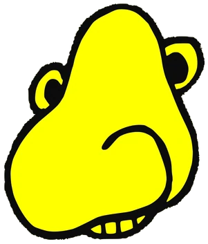 D K, Tata #0788: a yellow Amoeba Tata, hand-drawn by Marcelo and Noel Morera (Tata 1000 Faces)