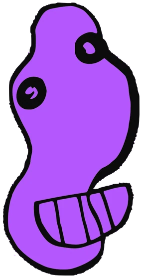 THR ADO, Tata #0789: a purple Amoeba Tata, hand-drawn by Marcelo and Noel Morera (Tata 1000 Faces)