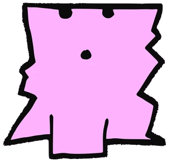 Mak 88, Tata #0796: a pink Tareco Tata, hand-drawn by Marcelo and Noel Morera (Tata 1000 Faces)