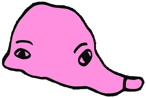 RTV, Tata #0799: a pink Amoeba Tata, hand-drawn by Marcelo and Noel Morera (Tata 1000 Faces)