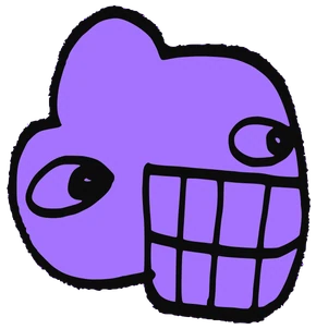 F11 + F12, Tata #0805: a purple Amoeba Tata, hand-drawn by Marcelo and Noel Morera (Tata 1000 Faces)