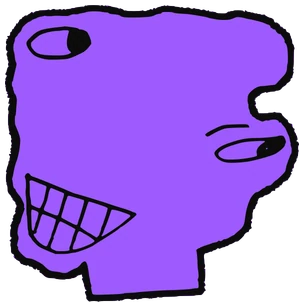 Clummy, Tata #0815: a purple Latinx Tata, hand-drawn by Marcelo and Noel Morera (Tata 1000 Faces)
