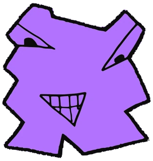 Doppi, Tata #0818: a purple Latinx Tata, hand-drawn by Marcelo and Noel Morera (Tata 1000 Faces)