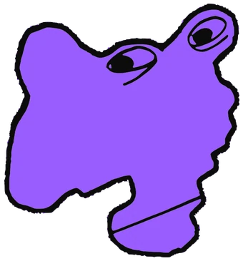 Pod Hal, Tata #0819: a purple Amoeba Tata, hand-drawn by Marcelo and Noel Morera (Tata 1000 Faces)